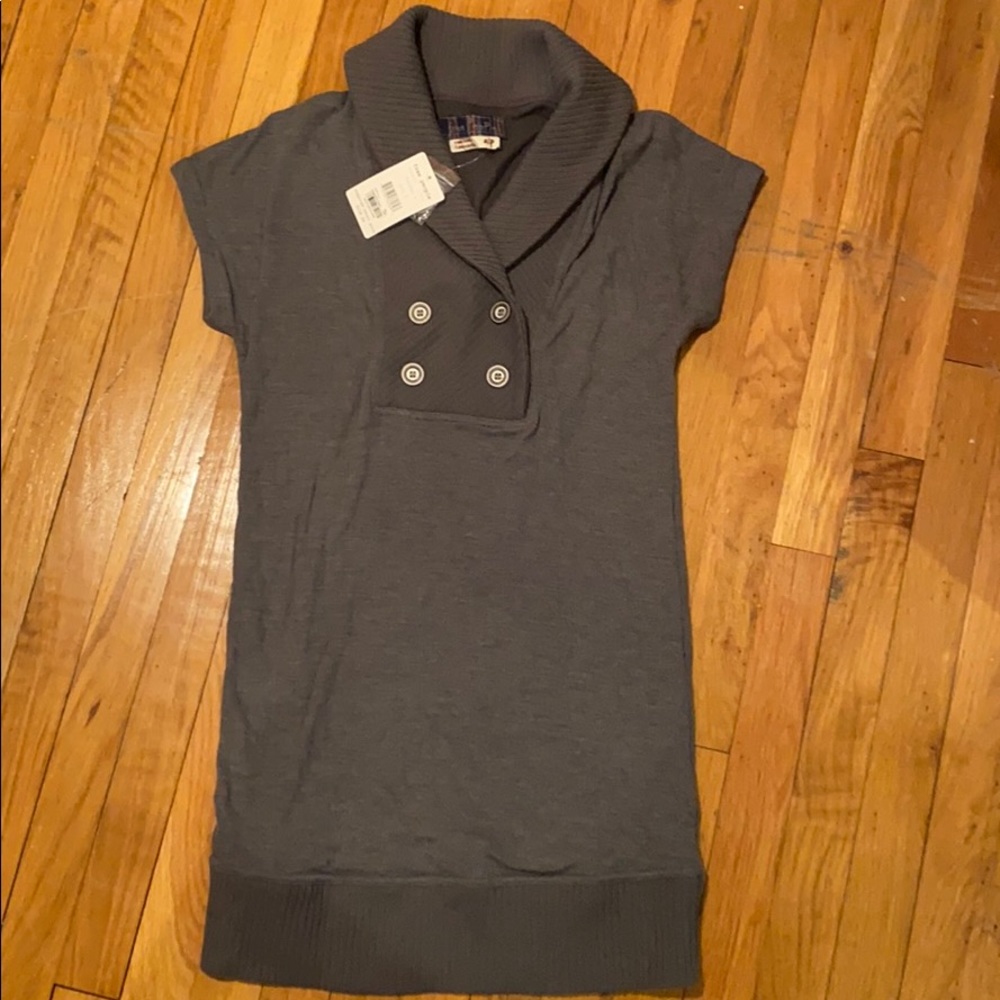 T-shirt dress with ribbed detail